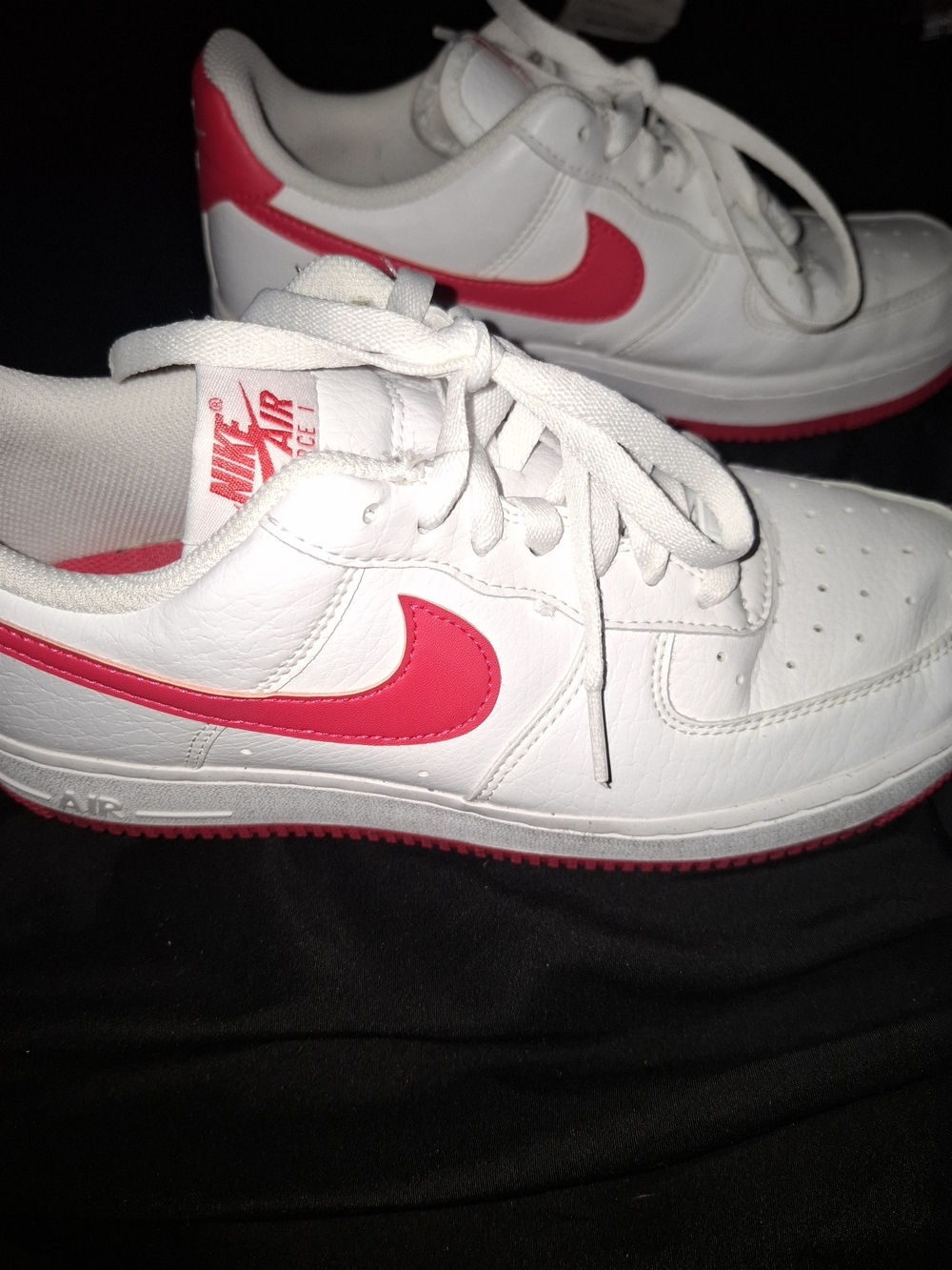 Nike White & Pink Air Force 1 Low Sneakers